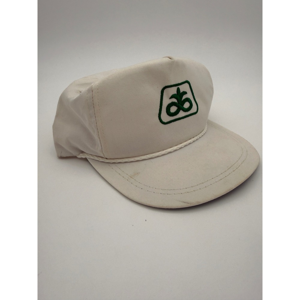 Vintage Pioneer Hi-Bred International K-Products Rope Hat Snapback White Green